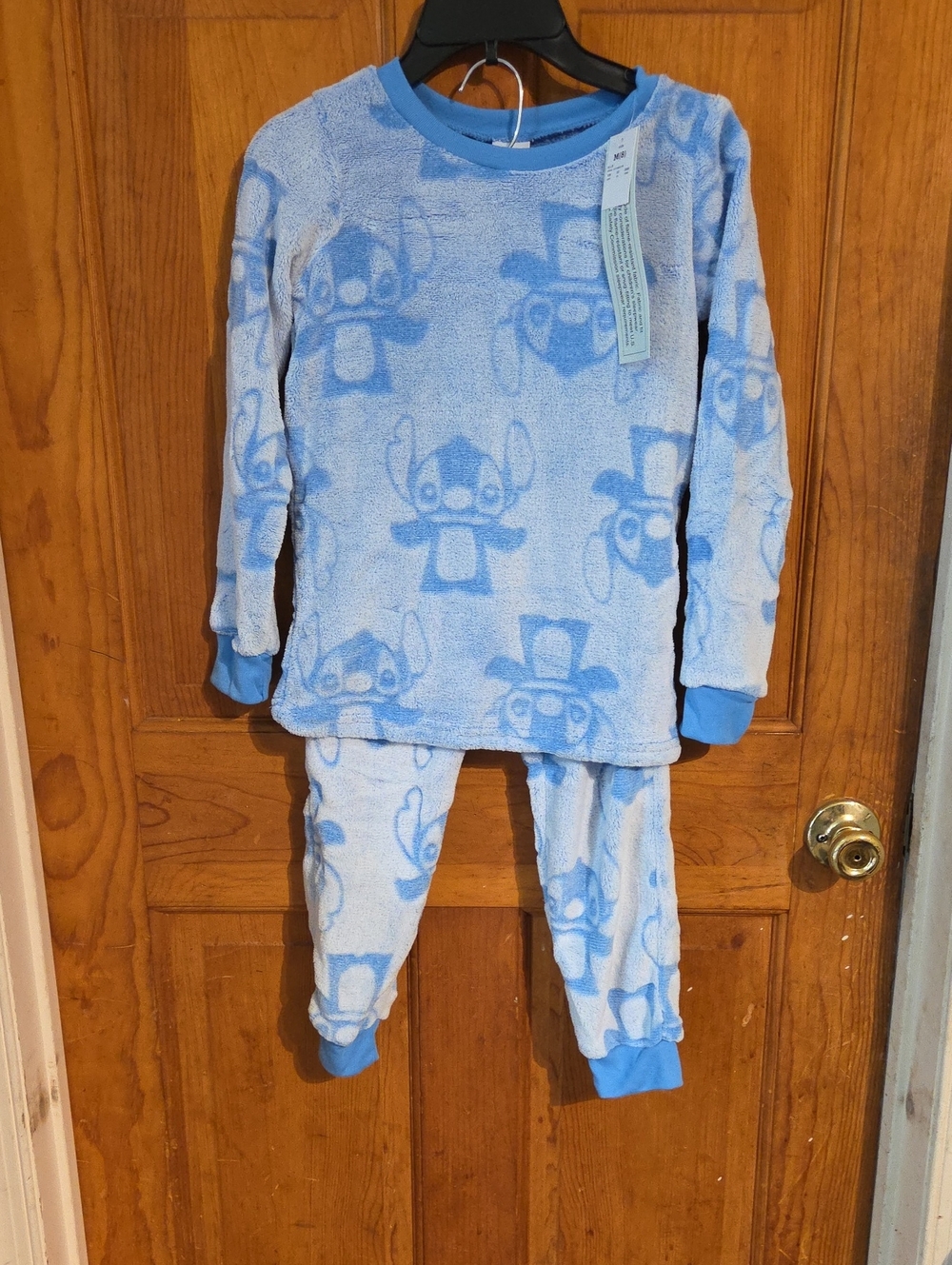 Disney Stitch Blue Plush Kids Pajamas Set